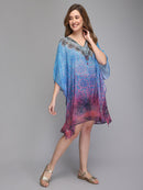 Blue & pink printed kaftan1