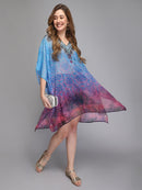 Blue & pink printed kaftan4