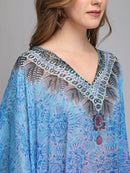 Blue & pink printed kaftan5