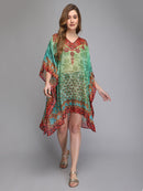 Green printed kaftan