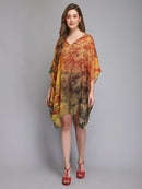 Orange Printed Kaftan