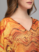 Orange Printed Kaftan3