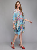 Skyblue Printed Multicolor Kaftan1