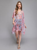 Multicolor Aztec printed Pinkish polyester kaftan