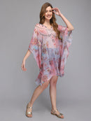 Multicolor Aztec printed Pinkish polyester kaftan1
