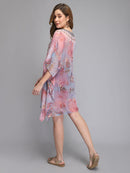 Multicolor Aztec printed Pinkish polyester kaftan2