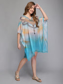 Blue Printed Polyester Kaftan1