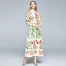 Autumn Runway Floral Print Maxi Dress2