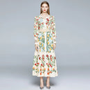 Autumn Runway Floral Print Maxi Dress4