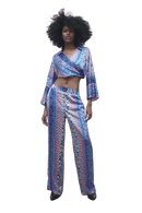 Long Sleeve Cropped Blouse And High Waist Trousers