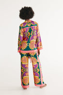 Long-Sleeved Lapel Shirt & High-Waist Trousers1