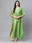 Green Printed Maxi Nightdress4