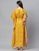 Mustard Printed Maxi Nightdress1