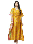 Mustard Printed Maxi Nightdress