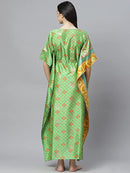 Green Printed Maxi Nightdress1