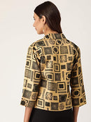 White & Red Floral Print Lightweight Open Front Jacket2