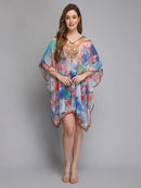 Multicolor Water Pattern Printed Kaftan