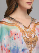 Multicolor Water Pattern Printed Kaftan3