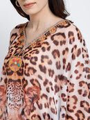 Tiger Print Polyester Kaftan4