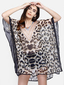 Leopard Print Polyester Kaftan