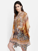 Multicolor Jacobean Printed Polyester Kaftan2