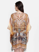 Multicolor Jacobean Printed Polyester Kaftan3