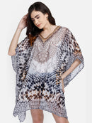Reptilian Print Polyester Kaftan