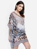 Reptilian Print Polyester Kaftan1