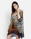 Multi-Color Zebra Printed Polyester Kaftan2