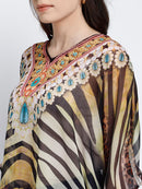 Multi-Color Zebra Printed Polyester Kaftan5