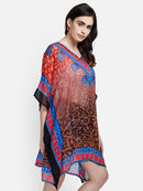 Multicolor Jaguar Printed Polyester Kaftan1