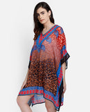 Multicolor Jaguar Printed Polyester Kaftan2