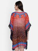 Multicolor Jaguar Printed Polyester Kaftan3