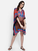 Multicolor Jaguar Printed Polyester Kaftan4