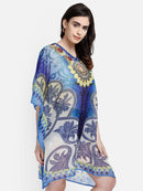 Blue Printed Polyester Kaftan1