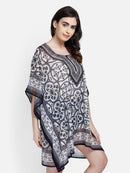 Black & White Printed Polyester Kaftan1
