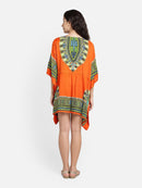 Orange Printed Free Size Kaftan2