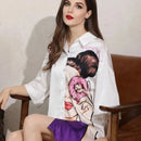 Loose Oversized Cute Ladie Cartoon Print Shirt1
