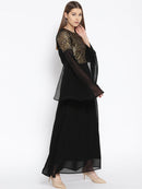 Black and Golden Sequined Maxi Dress2