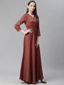 Maroon Ethnic Maxi Dress3