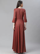 Maroon Ethnic Maxi Dress1