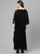Black & Grey Cut-Out Detail Maxi Dress3