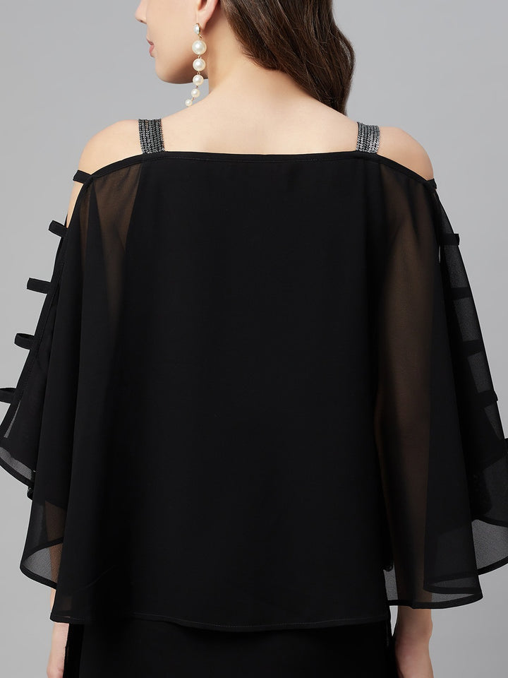 Black & Grey Cut-Out Detail Maxi Dress4