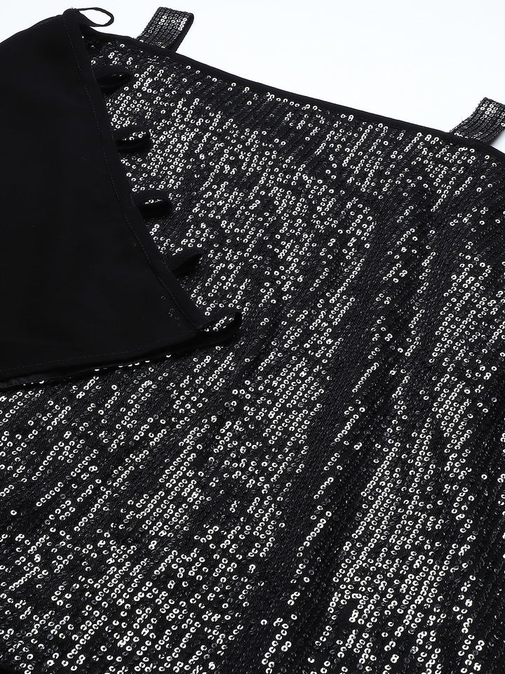 Black & Grey Cut-Out Detail Maxi Dress5