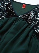 Green & Black Georgette Maxi Dress1