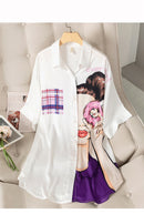 Loose Oversized Cute Ladie Cartoon Print Shirt5