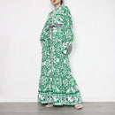 Blue Lantern Sleeves Long Dress