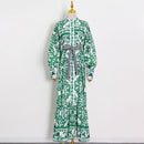 Blue Lantern Sleeves Long Dress1