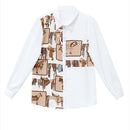 Women All-Match Stylish Print Shirts Long Sleeve1