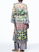 Kimono Style Shirts With Drawstring Trousers Suit1